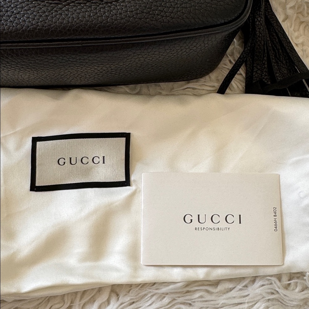 Gucci Soho Disco Black Pebbled Leather Crossbody Bag w Dust Bag - Picture 10 of 10